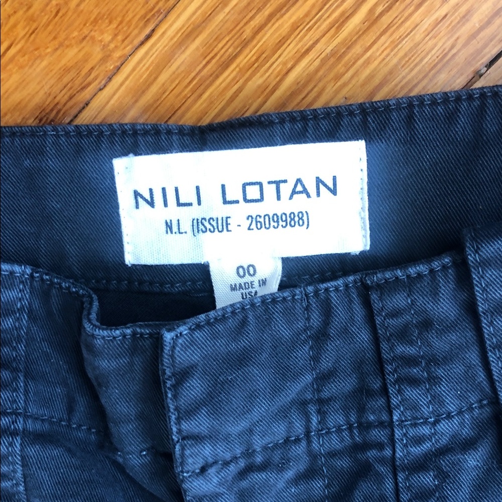 Nili Lotan womens charcoal black cotton canvas amazing worn once read…